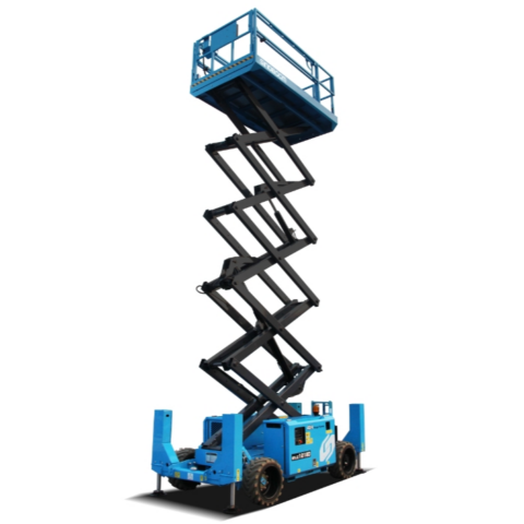 Diesel Rough Terrain Scissor Lift for hire in Geelong